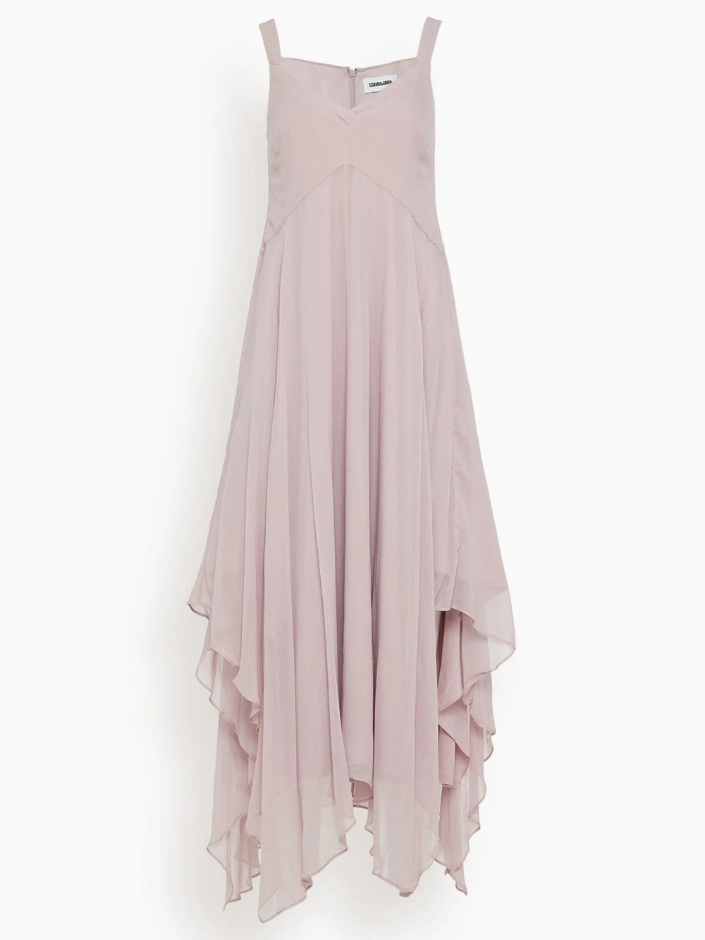 NWT Saint Art Riley Handkerchief Hem Midi To Maxi Dress in Dusty Pink XS